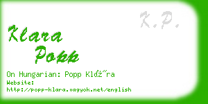 klara popp business card